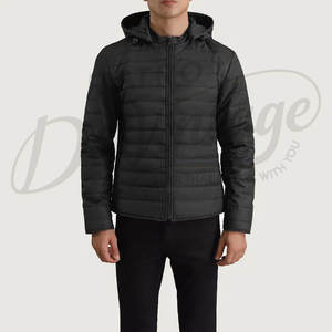 เสื้อแจ็คเก็ตพัฟเฟอร์บุขนหนาน้ำหนักมากสำหรับผู้ชาย สีดำ เหมาะสำหรับฤดูหนาว มีฮู้ด กันลม แบบควิลท์  สำหรับใส่เป็นเสื้อนอก - Product Image 3