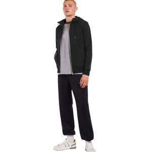 Sweat à capuche entièrement zippé personnalisé pour homme, en molleton de coton épais, imprimé sur mesure, coupe classique, streetwear unisexe, noir, pour l'hiver - Product Image 6