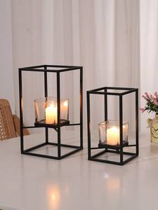 High Quality Iron Black Color Coated Candle Holder <b>Set</b> Of 3 With Three Different Sizes From Mehsam Exports - Product Image 1
