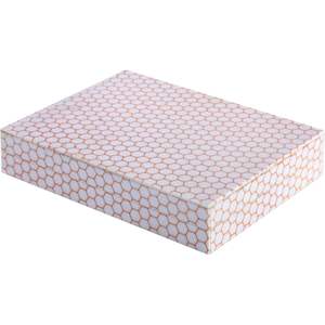 Boîte de rangement blanche à motif hexagonal avec bordure orange, organisateur de bijoux rectangulaire - Product Image 5