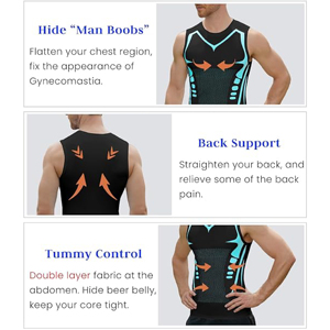 Men's <b>Black</b> Blue Geometric Sleeveless Tank <b>Top</b> O-Neck Quick Dry Sporty Compression <b>Vest</b> Knitted Polyester Fit Shirt - Product Image 2