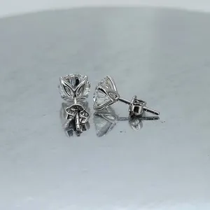 1.50Ct Cut Natural Diamond Unisex Stud Solitaire <b>Earrings</b> 14k White Gold Gold Plated IGI Certified Luxury Wedding Engagement - Product Image 2
