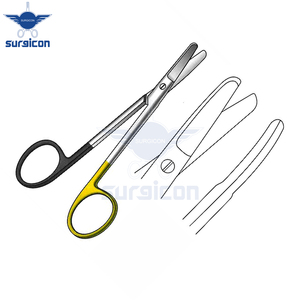 Ciseaux chirurgicaux Cottle 11,5 cm / 4-3/4 pouces, ciseaux incurvés type Bulldog, lame dentelée, Super Cut TC, précision médicale - Product Image 6