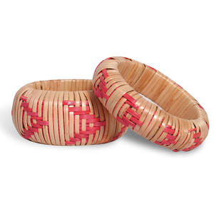 Pulseras de ratán hechas a mano al por mayor, brazaletes de moda para niñas, pulseras tejidas de buena calidad. - Product Image 6