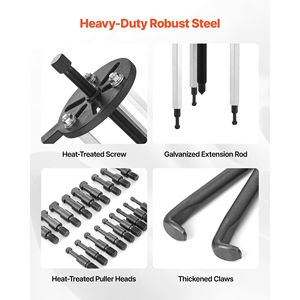 Set Estrattore Ingranaggi Multifunzione 21-in-1, 21 Pezzi, Gancio a 3 Griffe per Cuscinetti Interni ed Esterni, Albero Interno del Cuscinetto - Product Image 4