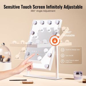 Specchio da Trucco Hollywood con Luci Dimmerabili e 3 Modalità di Colore, Ingrandimento 5X, Design Staccabile - Product Image 4