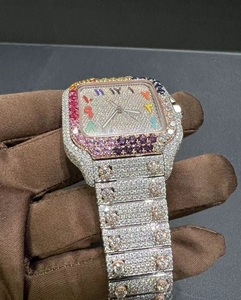 Reloj Mecánico Unisex de Lujo con Diamantes de Moissanita Arcoíris, Estilo Hip Hop, GPS, Alta Calidad, Esfera Cuadrada, Acero Inoxidable - Product Image 5