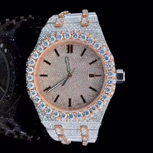 Reloj de Cuarzo Ejecutivo para Hombre con Bisel de Diamantes Moissanite, para Eventos Formales y de Negocios, y como Regalo de Lujo - Product Image 1