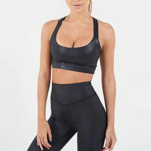 Women's High <b>Support</b> Racerback Plaid Longline Sports Bra Athletic <b>Crop</b> <b>Top</b> for Workout Yoga Fitness and Training - Product Image 3