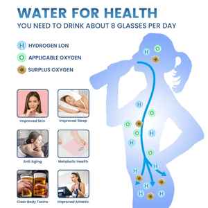 Botella de agua hidrogenada de vidrio de 400 ml |   Generador de Agua Rica en H2 Portátil con Alimentación USB/Batería para Uso en Exteriores y Automóviles, Nuevo Diseño - Product Image 5