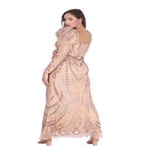 Lentejuelas brillantes con cuentas |   Vestido de noche estilo sirena |   Largo hasta el suelo con cintura natural |   Ropa de Fiesta Formal de Lujo |   Diseñadora para Mujeres |   Vestido - Product Image 3