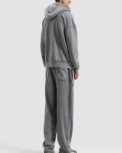 Custom Oversized Vintage Washed <b>Zip</b> <b>Up</b> Hoodie Heavyweight Cotton Fleece Distressed Streetwear Full <b>Zip</b> <b>Jacket</b> for Men - Product Image 3