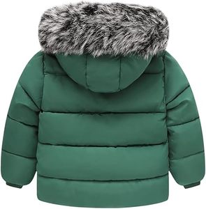 Parka roja con capucha y ribete de piel para hombre, chaqueta gruesa de invierno con relleno de plumón y cremallera, chaqueta ligera de plumón para hombre, resistente al viento - Product Image 5