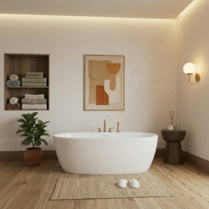 Baignoire autoportante légère et facile à installer FW-7729-67 - Baignoire autoportante moderne en acrylique pour salle de bain - Product Image 1