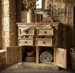 Mueble de Almacenamiento con Múltiples Cajones de Diseño Tradicional en Madera de Mango Sólida, Aparador Duradero que Ahorra Espacio para Sala de Estar, Muebles para el Hogar - Product Image 2