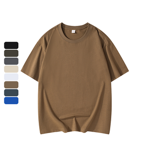 Camiseta informal de manga corta con cuello redondo, de algodón, de color sólido, extragrande para hombre, la más vendida y de mayor tendencia, para venta en línea. - Product Image 1