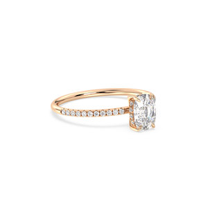 Bague halo dissimulée en diamant de laboratoire HPHT CVD certifié REYES IGI en or massif 14 carats, taille coussin, diamant de 1,17 carat, bijoux fins - Product Image 3