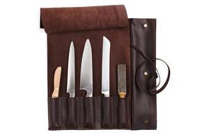 Organisateur de couteaux pliable en cuir véritable écologique et durable, style chasse, 4-6 compartiments, portable, robuste, pour le rangement d'outils - Product Image 6