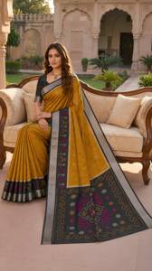 Vêtements ethniques indiens en soie Pochampalli tissée Zari, style Banarasi, contraste rose et bleu, blouse non cousue, sari de mariage recyclé - Product Image 5
