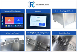 Nettoyeur à ultrasons industriel 48L Rama RB800 – Puissance ultrasonique de 2388W avec chauffage pour le nettoyage de la cuisine et de l'atelier - Product Image 2