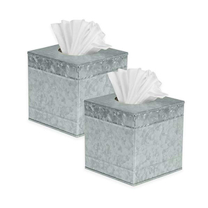 Boîte de rangement de mouchoirs en métal en vente en gros Boîte à mouchoirs en fer de qualité supérieure Boîte à serviettes galvanisée décorative indienne - Product Image 4