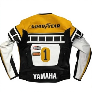 Veste de moto en cuir de vache véritable Ramaha pour homme, veste de course/chaquetta avec protection CE niveau 2 et protège-dos - Product Image 2
