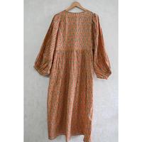 Robe artisanale en coton imprimé au bloc pour femme, tenue d'été bohème en tissu naturel léger et respirant