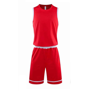 Conjunto de Camiseta de Baloncesto Roja para Hombre, Sin Mangas, Cuello Redondo, Poliéster que Absorbe la Humedad, Ropa Deportiva para Adultos, Todas las Temporadas - Product Image 1