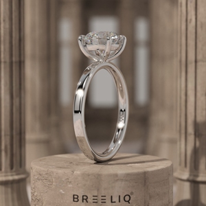 Anillo de Compromiso con Diamante Redondo de 2 Quilates, 6 Puntas, Oro Blanco de 14K, Anillo de Novia Clásico, Joyería Personalizada OEM - Product Image 4