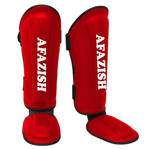 Espinilleras MMA de cuero de alta calidad con nuevo diseño, espinilleras protectoras Muay Thai con parte interior de espuma absorbente de golpes - Product Image 5