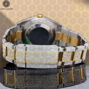 Charm Jewells Luxury Stainless Steel <b>Watch</b> <b>Diamond</b> Bezel Analog Dial Sapphire Crystal Folding Clasp 40mm Unisex - Product Image 4