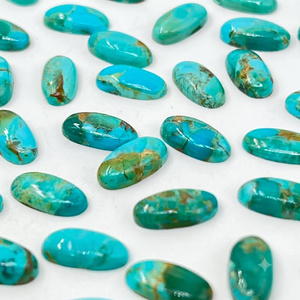 Turquesa azul Mohave, cabujón de forma ovalada larga, piedra preciosa suelta para la fabricación de joyas - Product Image 2