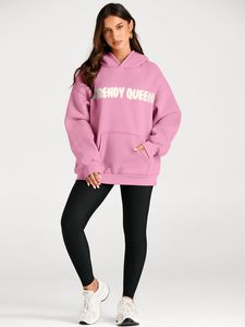 Sweats à capuche pour femmes de qualité supérieure, élégants, vente en gros, nouveau design, couleur unie, streetwear décontracté, vêtement d'entraînement - Product Image 4