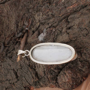 Collar con Colgante Grande de Piedra Preciosa Arcoíris Vintage, Engaste de Plata de Ley 925, Collar Sencillo con Piedra Iridiscente Colorida - Product Image 3