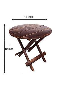 Mesa Auxiliar Plegable de Madera, Mesa Redonda Decorativa, Mesa de Centro para Sala de Estar o Patio - Product Image 5