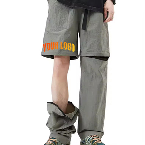 Pantalon respirant multi-poches décontracté en mélange de coton standard convertible de qualité supérieure avec coutures durables pour le sport - Product Image 1
