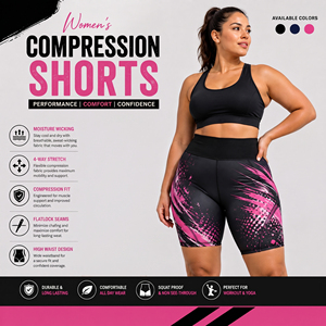 Shorts de Compresión de Cintura Alta Elástica para Mujer, Tallas Grandes, Estampados, Transpirables, Ecológicos, para Yoga - Product Image 2