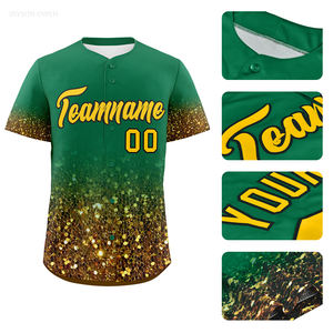 Ensembles d'uniformes de baseball, maillots de softball, impression personnalisée, impression par transfert par sublimation, respirant, 100% polyester, maillot de baseball - Product Image 1
