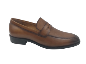 Mocasines de Cuero Marrón para Hombre, Punta Redonda, Sin Cordones, Zapatos de Oficina y Carrera, Suela de Goma Acolchada - Product Image 1