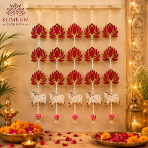 Guirnalda Colgante de Loto Indio de Moda, Decoración Festiva para Bodas, Fondo de Escenario, Decoración del Hogar para Diwali, Guirnalda de Flores Artificiales para Puerta - Product Image 2