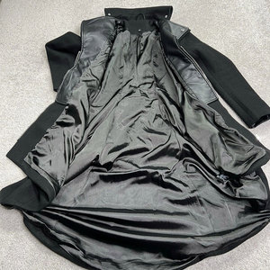 Gothic Goth Coat Womens XS Black Long Winter Coat Full Zip Decorative Buckles <b>Extended</b> High-Low Back Hot Sell - Product Image 4