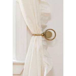 Attaches de rideaux en métal courbé argenté avec embouts en forme d'abeille, design moderne, finition antirouille, pour accessoires de décoration de fenêtres - Product Image 2