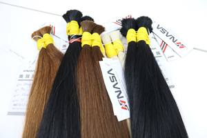 Extensions de cheveux en vrac les plus vendues Cheveux vietnamiens Double noyade 100 grammes Couleur foncée 22 pouces - Product Image 6