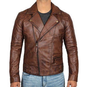 Veste en cuir slim fit pour homme, style streetwear décontracté, idéale pour la saison hivernale, faible MOQ. - Product Image 5