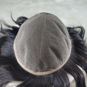 Peluquín de Pelo Remy para Hombre, Base Completa de Encaje, Rubio Natural, Transpirable, Prótesis de Pelo Indio - Product Image 3