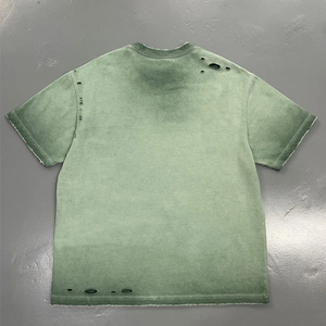 T-shirt 100% Coton Délavé à l'Acide, Coupe Oversize, Épaules Tombantes, Grammage Lourd 200 g/m², Effet Vintage Stone Wash - Product Image 2