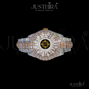Montre de luxe pour homme sertie de diamants VVS bicolore – Style Hip Hop, entièrement pavée de diamants, avec testeur de diamants 100 % fiable - Product Image 4
