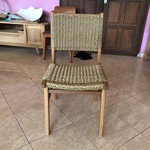 Chaise de salle à manger en bois de teck massif avec corde tressée, qualité commerciale, pour hôtels, restaurants, complexes hôteliers, fabriquée à Jepara, Indonésie, vente en gros - Product Image 3