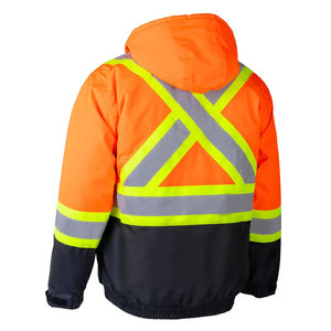 Veste de sécurité hivernale haute visibilité, imperméable, pour travaux de construction industrielle, veste coupe-vent chaude pour travaux de construction - Product Image 2