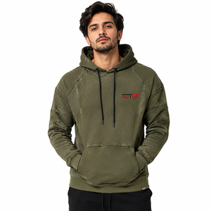 Sweat à capuche déchiré pour homme, style vintage, tissu délavé, coupe oversize, confortable, léger - Product Image 1